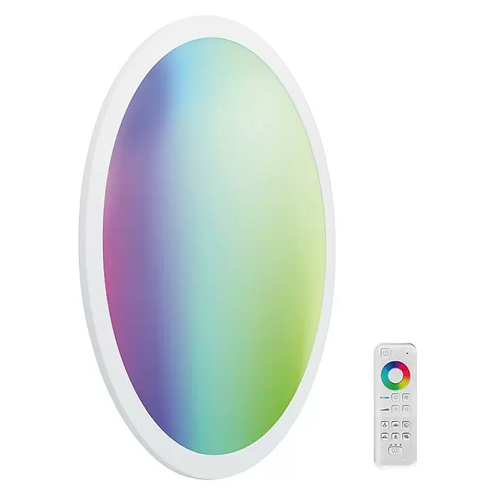 Müller-Licht Tint LED-Panel rund Tint Loris - 30 W, Ø x H: 450 mm x 5,1 cm, Weiß, Warmweiß - Diagonale Ansicht