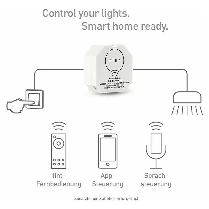 Müller-Licht Tint Funkschalter Tint Smart Switch - 230 V, 50/60 Hz - Skizze