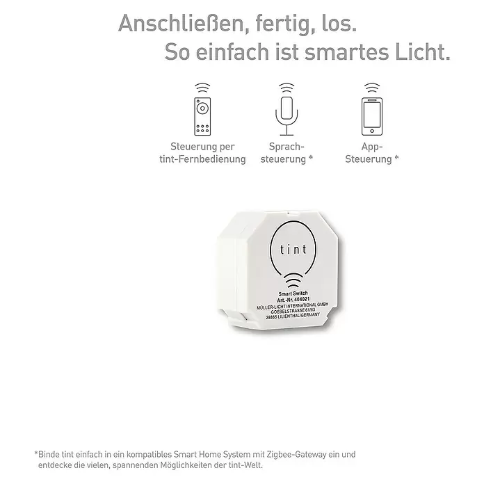 Müller-Licht Tint Funkschalter Tint Smart Switch - 230 V, 50/60 Hz - Skizze