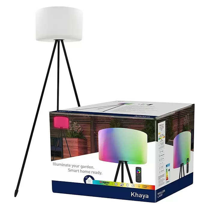Müller-Licht Tint LED-Stehleuchte Tint Khaya - Höhe: 143 cm, RGBW - Diagonale Ansicht