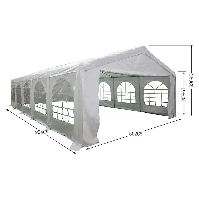Sunfun Partyzelt - L x B: 1.000 x 500 cm - Skizze