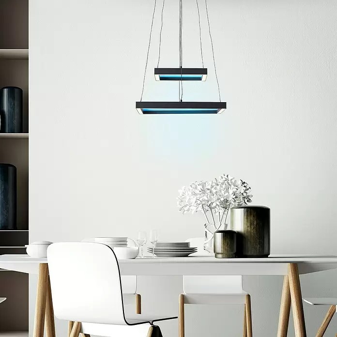 Brilliant LED-Pendelleuchte Icarus - L x B x H: 180 x 50 x 50 cm, RGB - Stimmungsaufnahme