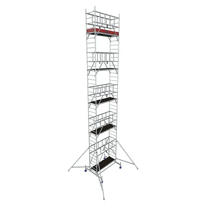 Krause ProTec Rollgerüst - Arbeitshöhe: 11,3 m, Bühnengröße: 2 x 0,6 m, Belastbarkeit Bühne: 200 kg - Diagonale Ansicht