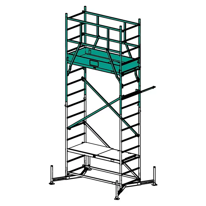 Krause ClimTec Element za povećanje radne visine - Radna visina: 5 m, Dimenzija stajaćeg dijela: 1,5 x 0,6 m, Opteretivost stajaćeg dijela: 200 kg - Dijagonalni pogled