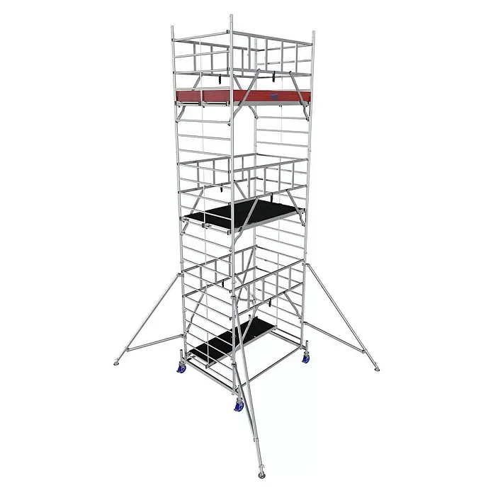 Krause ProTec XXL Rollgerüst Breitaufbau - Arbeitshöhe: 7,3 m, Bühnengröße: 2 x 1,2 m, Belastbarkeit Bühne: 200 kg - Diagonale Ansicht