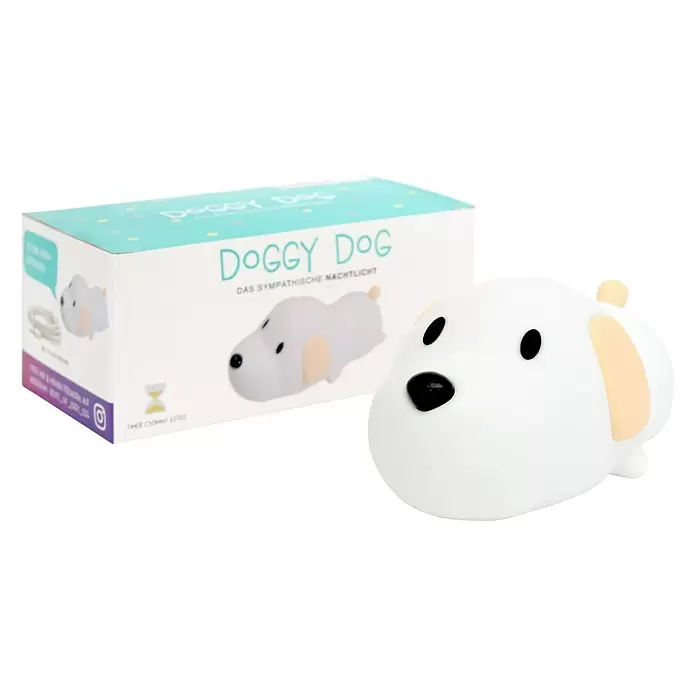 LED-Nachtlicht Doggy Dog - Weiß, L x B x H: 76 x 160 x 90 mm - Diagonale Ansicht