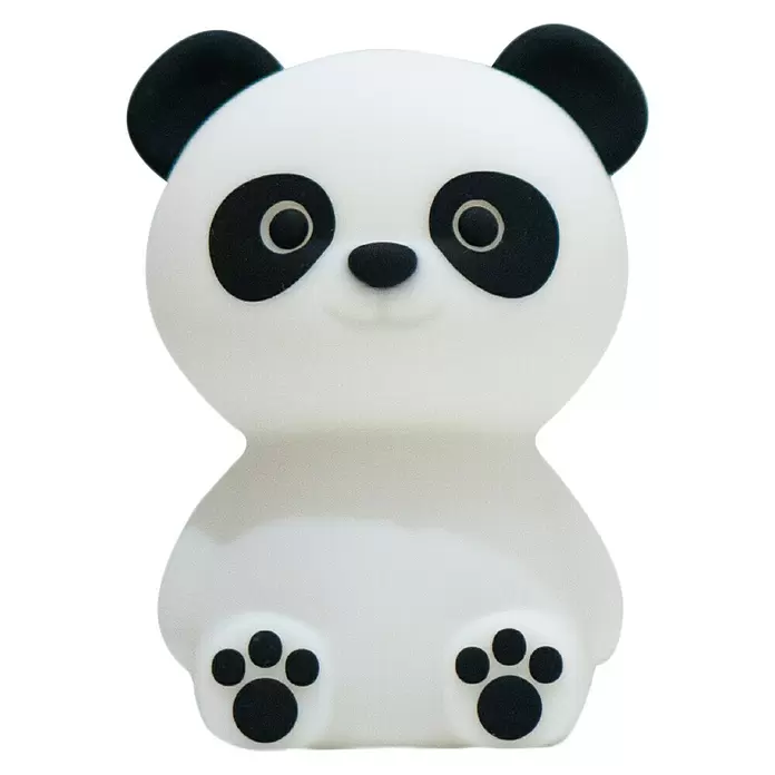 LED-Nachtlicht Paddy Panda - Weiß/Schwarz, L x B x H: 86 x 88 x 122 mm - Vorderansicht