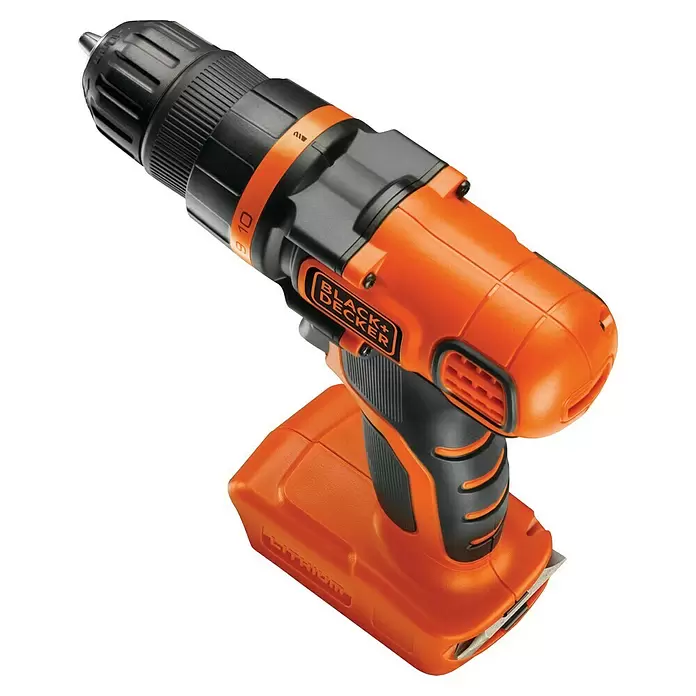 Black+Decker Akku-Schlagbohrschrauber BDCDD18N-XJ - 18 V, Ohne Akku, Leerlaufdrehzahl: 0 U/min - 650 U/min - Ansicht von oben