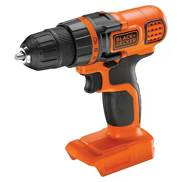 Black+Decker Akku-Schlagbohrschrauber BDCDD18N-XJ - 18 V, Ohne Akku, Leerlaufdrehzahl: 0 U/min - 650 U/min - Diagonale Ansicht