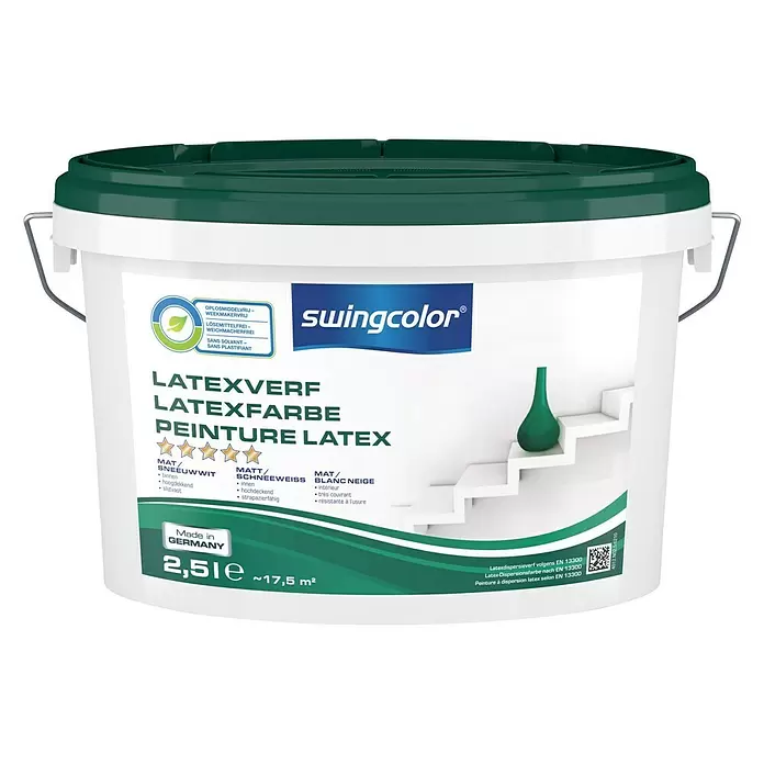 swingcolor Latexverf Sneeuwwit - Sneeuwwit, 2,5 l, Mat - Vooraanzicht