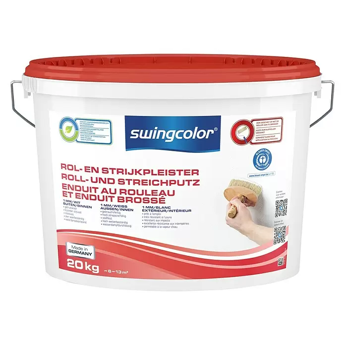 swingcolor Rol- en strijkpleister - 20 kg, Wit - Vooraanzicht