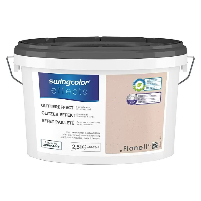 swingcolor Effectverf Glittereffect Flanell - Flanell, 2,5 l, Mat - Vooraanzicht