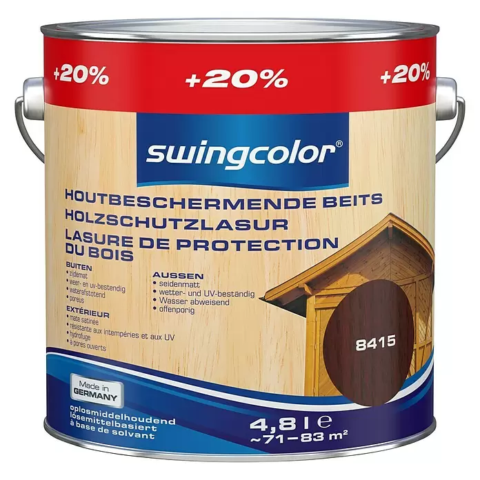 swingcolor Houtbeits 8415 Palissander - Palissander, 4,8 l, Zijdemat - Vooraanzicht