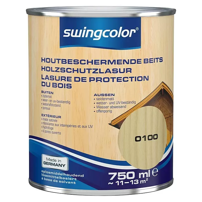 swingcolor Houtbeits 0100 Kleurloos - Kleurloos, 750 ml, Zijdemat - Vooraanzicht