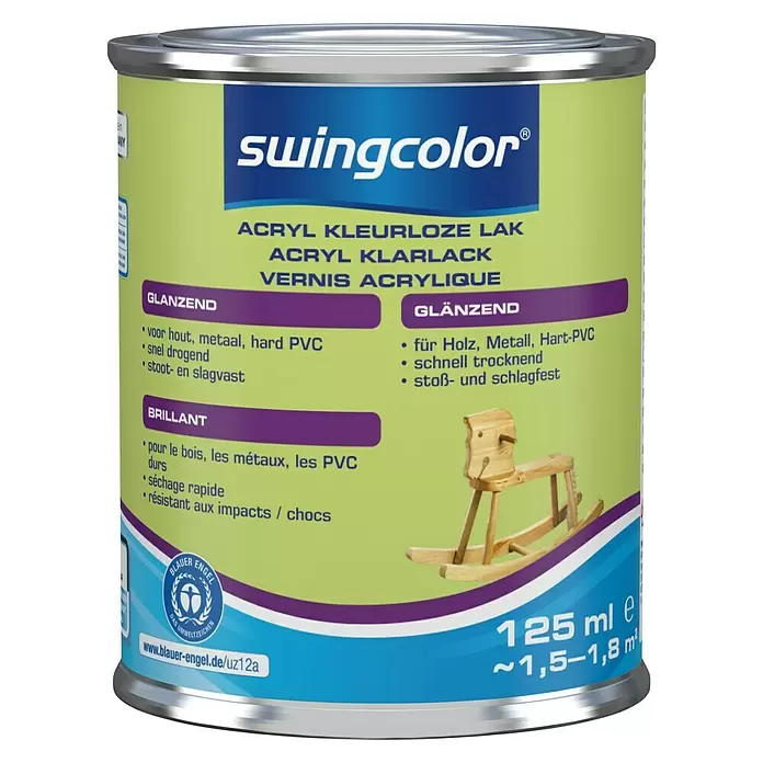 swingcolor Acryllak Kleurloos - Kleurloos, 125 ml, Glanzend - Vooraanzicht