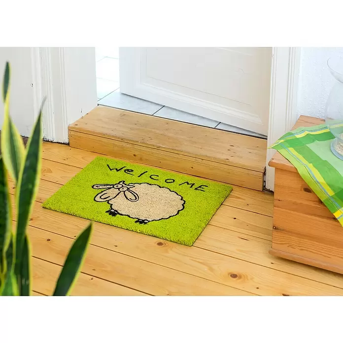 Astra Coco Kokosfußmatte Coco Style - Schaf, Bunt, 40 x 60 cm, 100 % Kokos - Stimmungsaufnahme