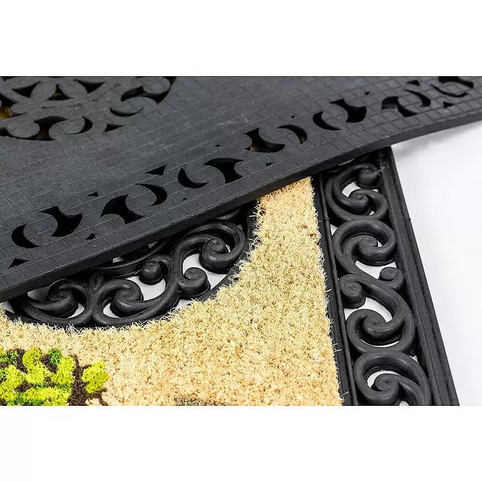 Astra Coco Kokosfußmatte Coco Twin - Bäume rund, 45 x 75 cm, 100 % Kokos - Detailaufnahme
