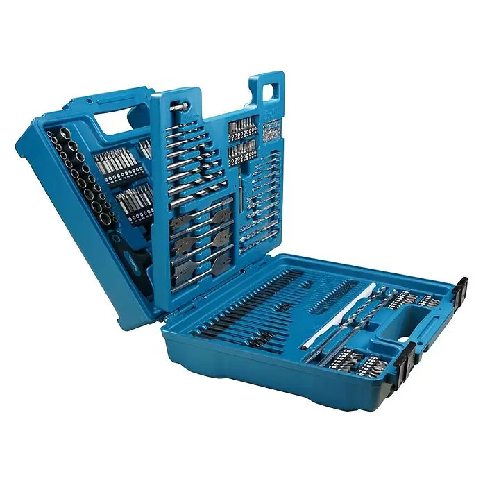 Makita Werkzeugkoffer E-06270 - 212 -tlg., Material Koffer: Kunststoff, 340 x 315 x 111 mm - Diagonale Ansicht