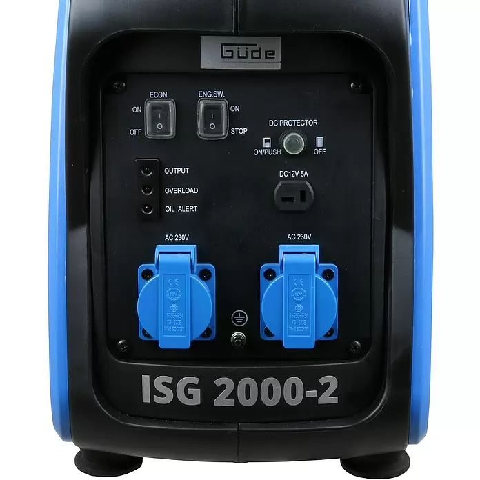 Güde Inverter-Stromerzeuger ISG 2000-2 - 2.000 W, Tankvolumen: 4,1 l, Betriebsdauer: 3,9 h (8 h Ökoschaltung) - Detailaufnahme