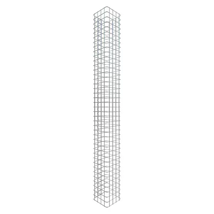 Gabiona Gabionensäule - 22 x 22 x 200 cm, Metall, Maschenbreite: 50 mm, Maschenhöhe: 50 mm - Diagonale Ansicht
