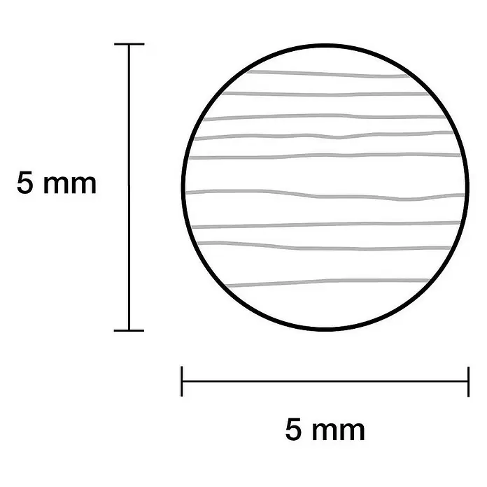 Rundstab I - Ø x L: 5 mm x 1 m, Buche, Glatt - Skizze