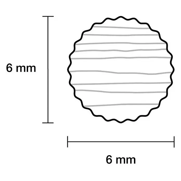 Rundstab I - Ø x L: 6 mm x 1 m, Buche, Gerillt - Skizze