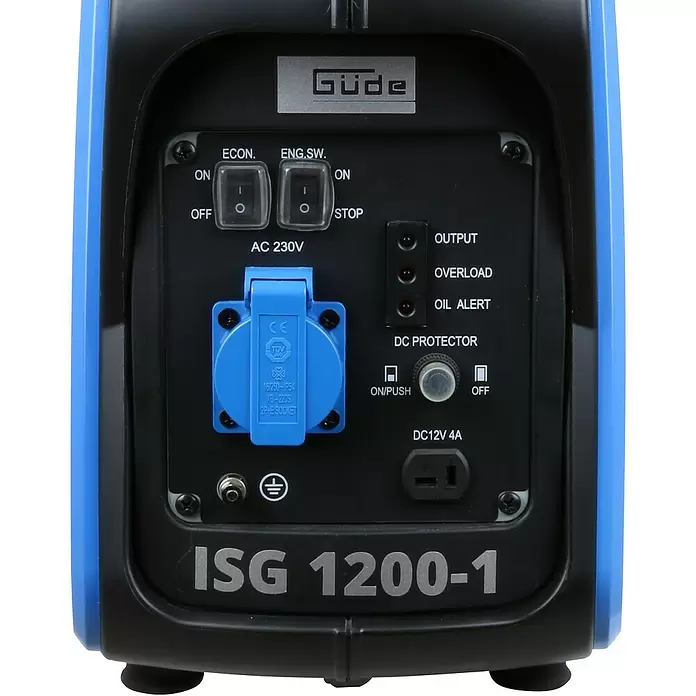 Güde Inverter-Stromerzeuger ISG 1200-1 - 1.200 W, Tankvolumen: 2,8 l, Betriebsdauer: 4,8 h bei 100 % Last - Detailaufnahme