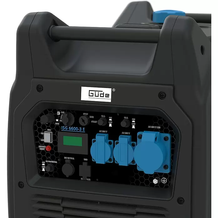Güde Inverter-Stromerzeuger ISG 6600-3 E - 6.600 W, Tankvolumen: 18,5 l, Betriebsdauer: 4,5 h - Detailaufnahme