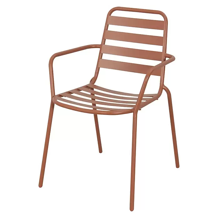 Silla de jardín Noor - An x Pr x Al: 52 x 56 x 80 cm, Terracota - Vista angular