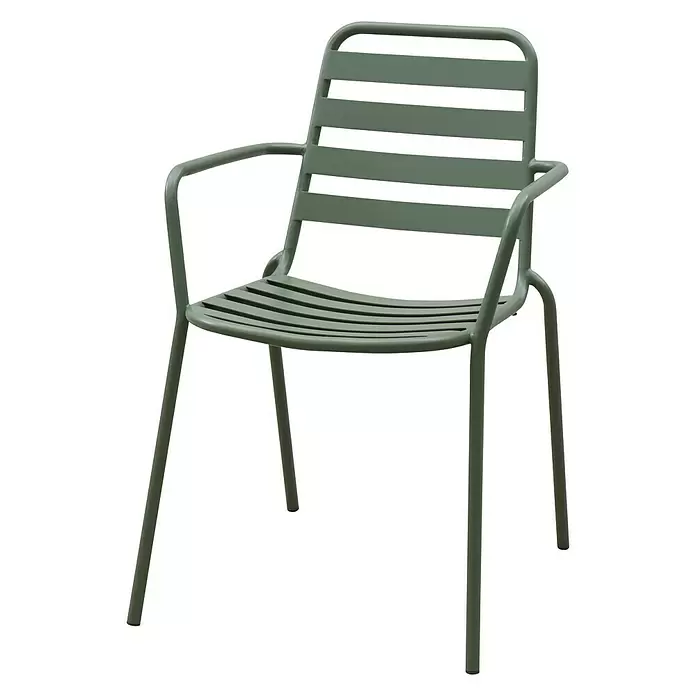 Silla de jardín Noor - An x Pr x Al: 52 x 56 x 80 cm, Verde - Vista angular
