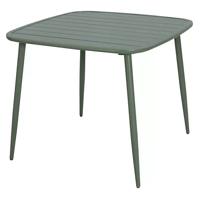 Mesa de jardín Noor - L x An: 89 x 89 cm, Acero inoxidable, Verde - Vista angular
