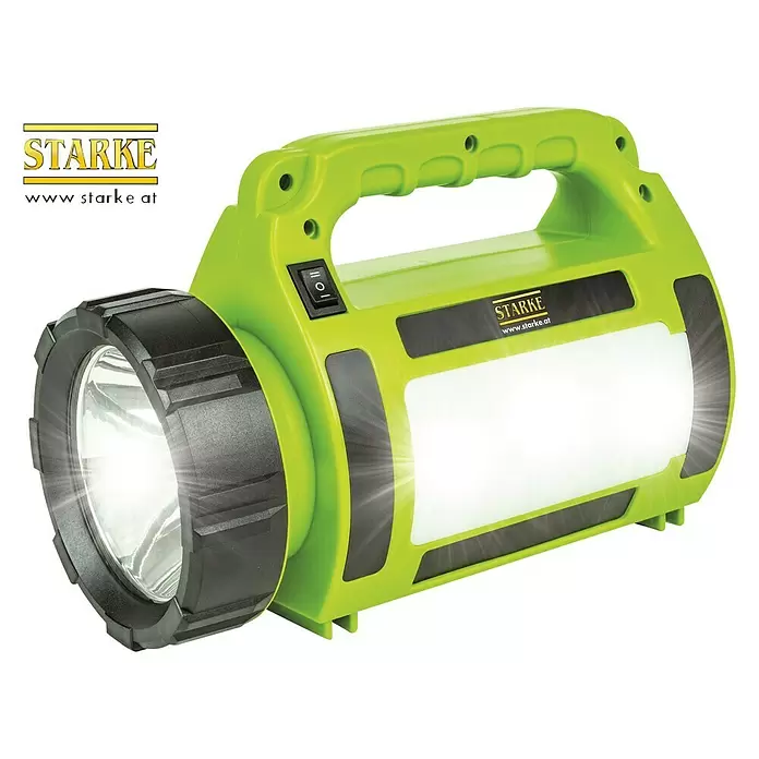 Starke Mobiler LED-Strahler - Akkubetrieben, Powerbank, Kapazität: 3.600 mAh, 10 W - Diagonale Ansicht