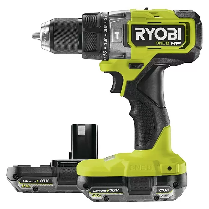Ryobi ONE+HP Taladro percutor de batería RPD18X-220S - 18 V, 2 baterías, 2 Ah - Vista de perfil izquierdo