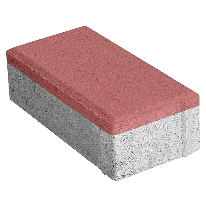 BHS Madrid Adoquín - 20 x 10 x 6 cm, Rojo, Hormigón, Rectangular - Vista angular