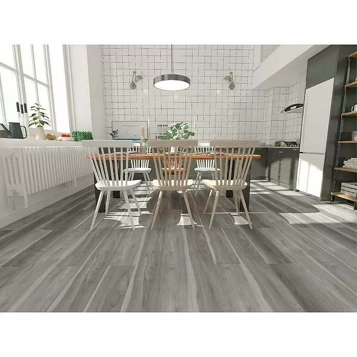 Suelo de vinilo SPC Art Grey - 1.220 x 184 x 5,2 mm, Efecto madera - Foto ambiente