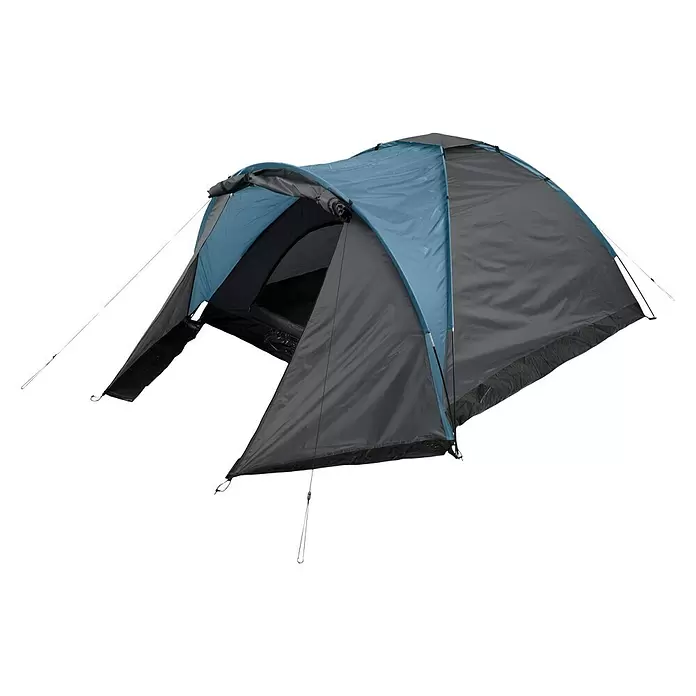 Zelt - L x B x H: 330 x 210 x 130 cm, Grau/Blau - Diagonale Ansicht