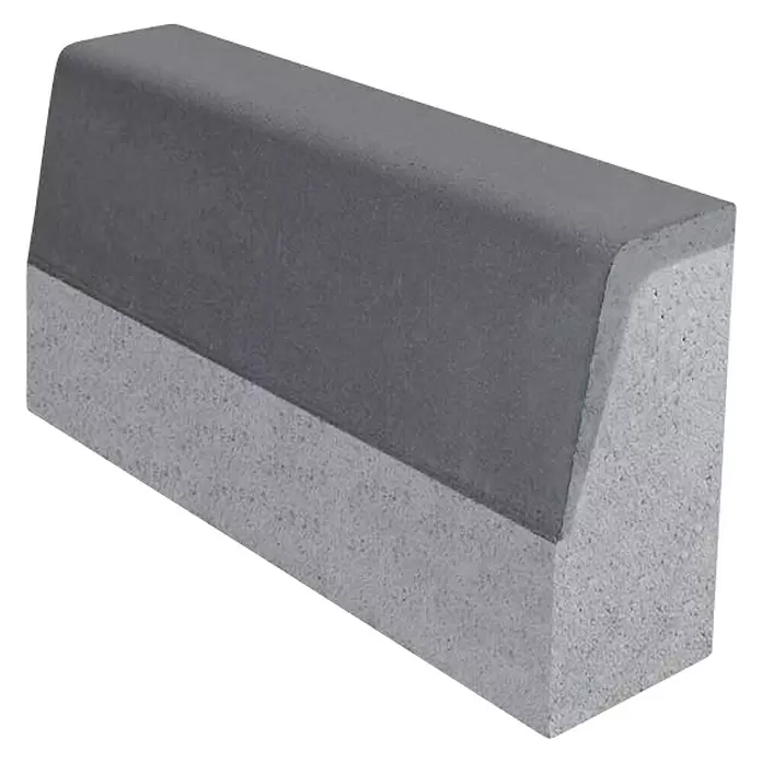 BHS Madrid Bordillo calzada C6 - 100 x 12 x 15 mm, Gris, Hormigón - Vista angular