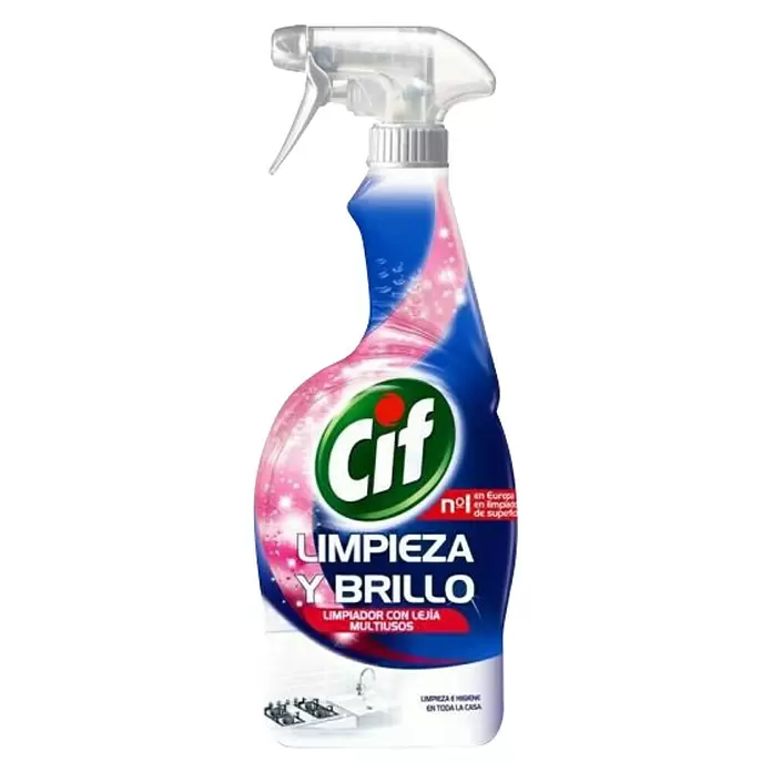 Cif Limpiador multiusos con lejía - 750 ml, Botella con cabezal rociable - Vista frontal