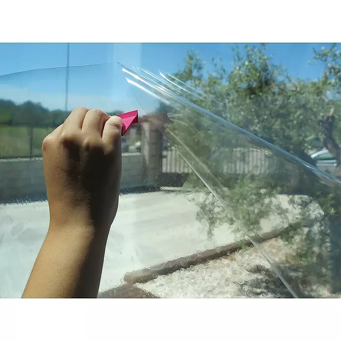 Protección de vinilo Transparente - Ancho: 92 cm, Transparente - Producto en uso