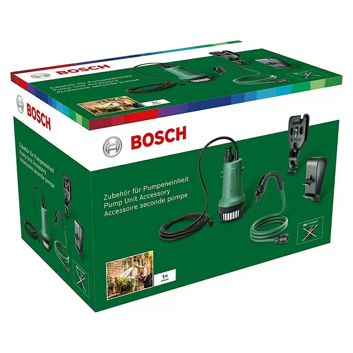 Bosch 18 V Power for All Akumulatorska pumpa za kišnicu - 18 V, 1 baterija, Maksimalni protok: 2.000 l/h - Dijagonalni pogled