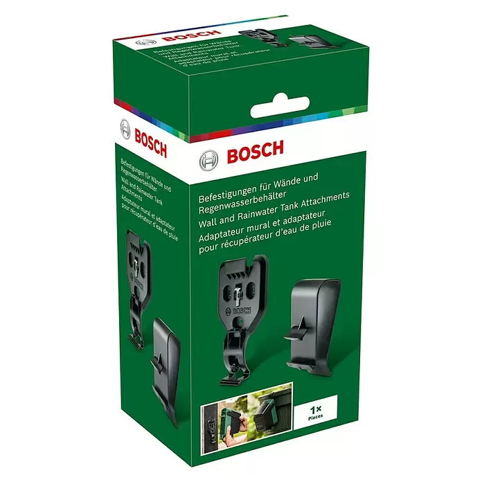 Bosch Wandhalterung - Passend für: Bosch Akku-Regenwasserpumpe GardenPump 18 - Diagonale Ansicht