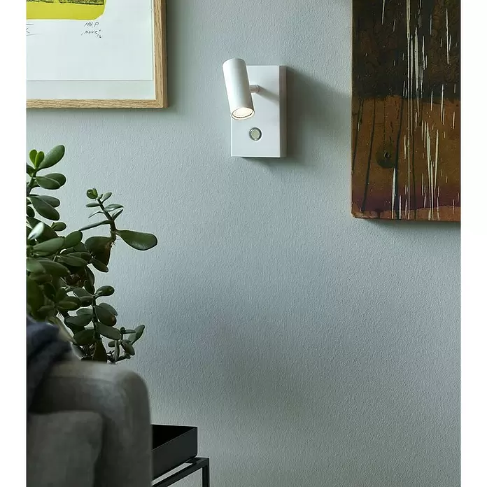 Nordlux Omari Aplique de pared LED - 3,3 W, L x An x Al: 7 x 12 x 12 cm, Blanco - Foto ambiente