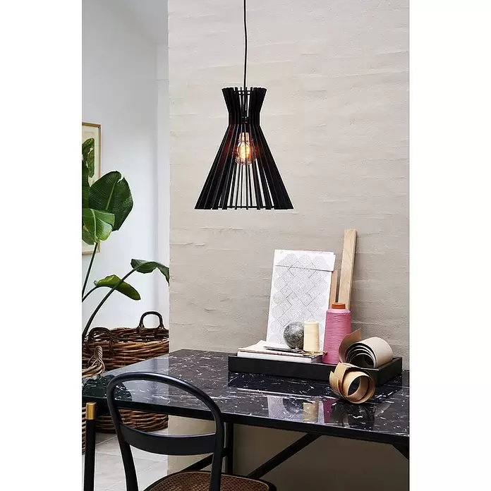 Nordlux Lámpara colgante Groa - 60 W, L x An x Al: 34 x 34 x 41,4 cm, Negro, E27 - Foto ambiente