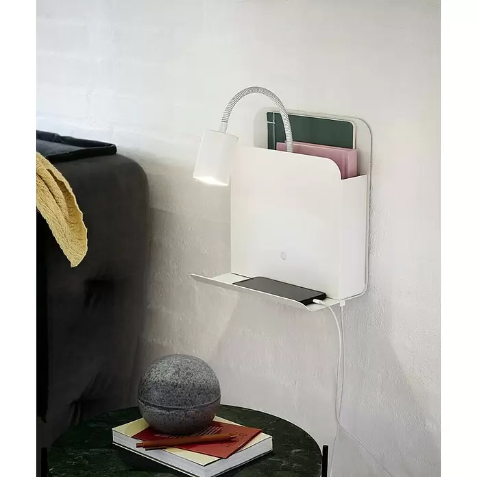 Nordlux Aplique de pared Roomi - 35 W, L x An x Al: 16,5 x 24,8 x 28,2 cm, Blanco, GU10 - Foto ambiente