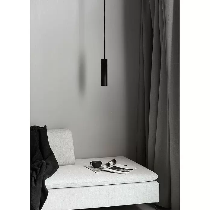 Nordlux Lámpara colgante Tilo - 15 W, Ø x Al: 6 x 24,6 cm, Número de bombillas: 1 ud., Negro, GU10 - Foto ambiente