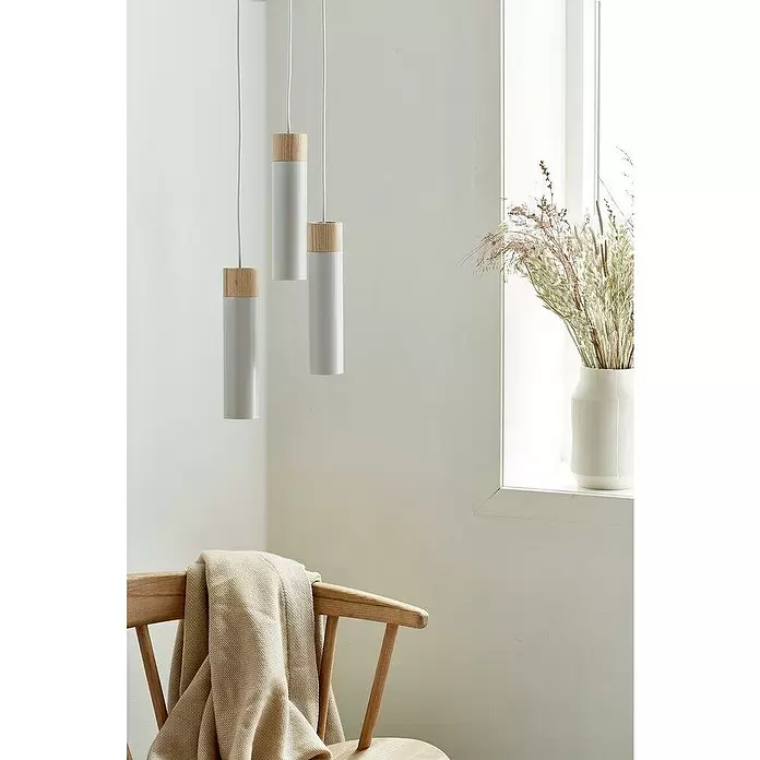 Nordlux Lámpara colgante Tilo - 45 W, Ø x Al: 6 x 26,6 cm, Número de bombillas: 3 ud., Gris, GU10 - Foto ambiente