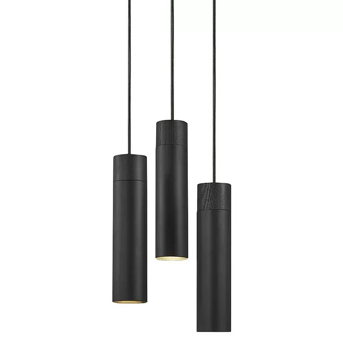 Nordlux Lámpara colgante Tilo - 45 W, Ø x Al: 6 x 22,6 cm, Número de bombillas: 3 ud., Negro, GU10 - Vista frontal