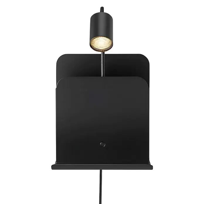Nordlux Aplique de pared Roomi - 35 W, L x An x Al: 16,5 x 24,8 x 28,2 cm, Negro, GU10 - Vista frontal