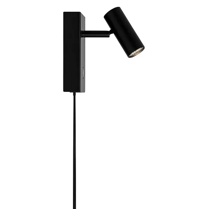 Nordlux Omari Aplique de pared LED - 3,3 W, L x An x Al: 7 x 12 x 12 cm, Negro - Vista de perfil derecho