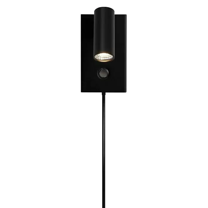 Nordlux Omari Aplique de pared LED - 3,3 W, L x An x Al: 7 x 12 x 12 cm, Negro - Vista frontal